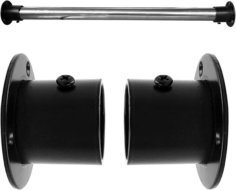 OperSeven 1-1/4 Inch 4 Packs Black Heavy Duty Stainless Steel Closet Rod End Supports Closet Pole Sockets Flange Rod Holder with Screws， Closet Shelf and Rod Brackets (High Flange) - Image 4